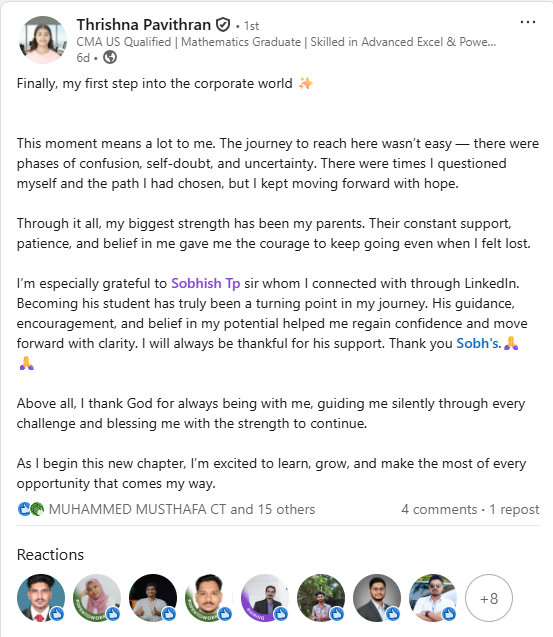 Thrishna - AFAP Student Feedback